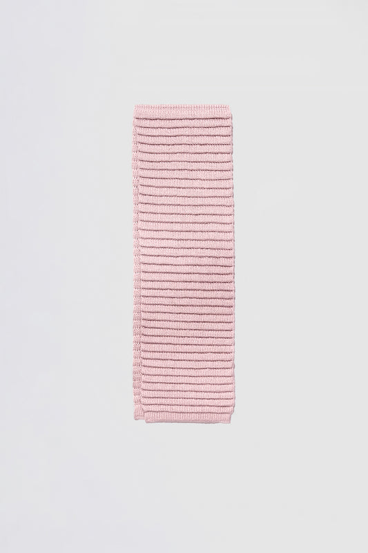 Sentaler Kids (1-5 Years) Ribbed Scarf featured in Baby Alpaca and available in Pink. Seen as off figure.