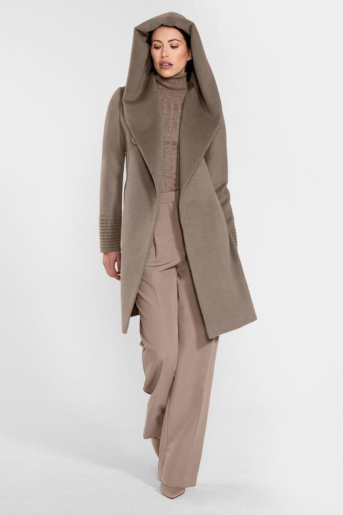 Four seasons hot sale hooded wrap coat