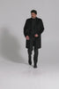Sentaler Technical Suri Alpaca Notched Lapel Overcoat featured in Technical Suri Alpaca and available in Black. Seen as product video.