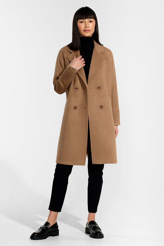 dark brown double collar coatステンカラーコート