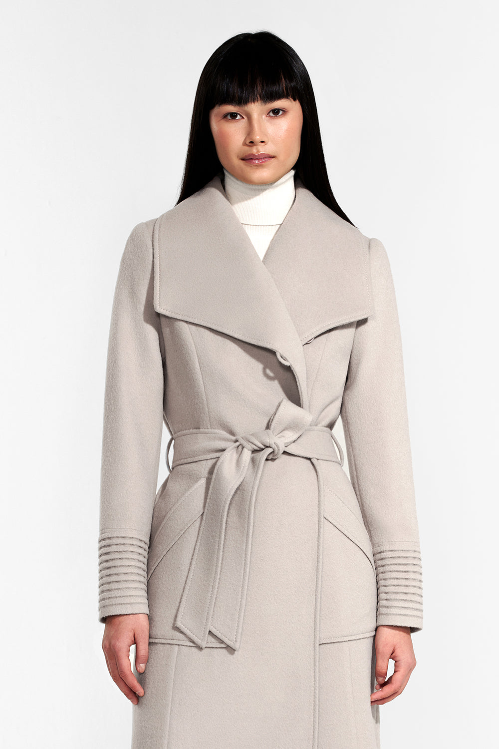 Louis Vuitton Signature Double Face Long Wrap Coat Beige. Size 34