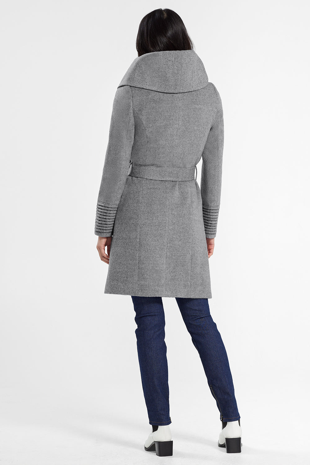 Louis Vuitton Signature Short Hooded Wrap Coat Night Blue. Size 40