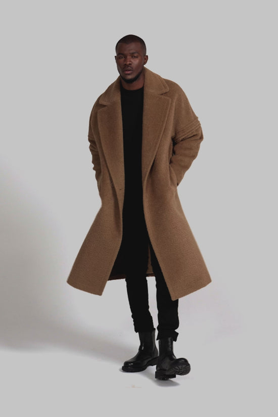 Boucle Wool Knee Length Coat