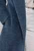Sentaler Bouclé Alpaca Long Notched Collar Wrap Coat featured in Bouclé Alpaca and available in Lazuli Blue. Seen as product video.